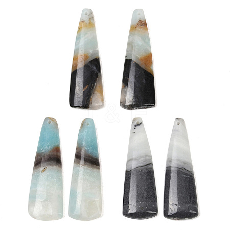 Natural Flower Amazonite Pendants G-K381-21C-1