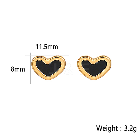 Fashionable Stainless Steel Heart Stud Earrings for Women HR1074-2-1