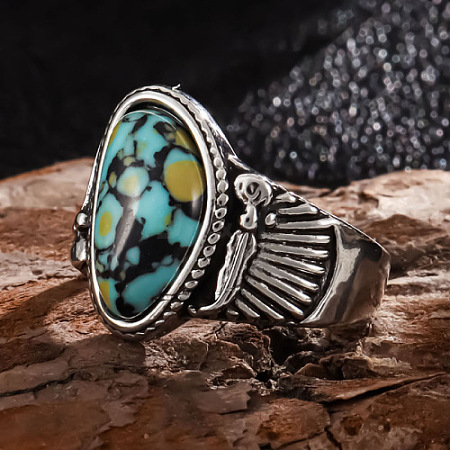 Fashionable Alloy & Turquoise Finger Rings FS-WGDFDBB-04-1