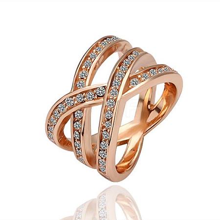 Real Rose Gold Plated Tin Alloy Czech Rhinestone Hollow Wide Band Rings For Women RJEW-BB09730-6RG-1