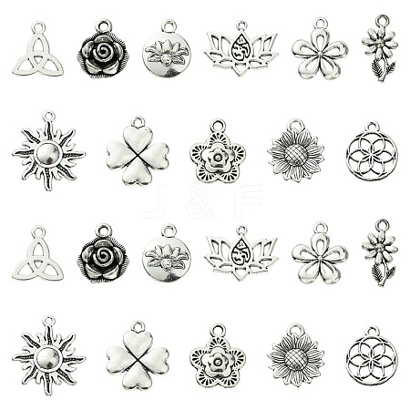 66Pcs 11 Styles Tibetan Style Alloy Pendants FIND-FS0002-22-1