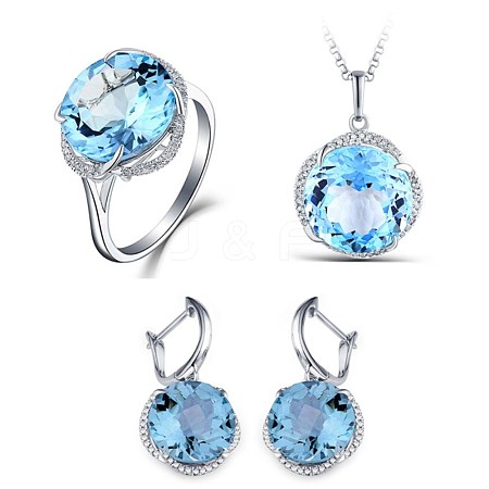 Alloy Glass Jewelry Sets SJEW-BB66857-I-1