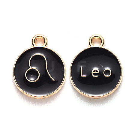 Alloy Enamel Pendants X-ENAM-S124-01B-08G-1