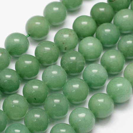 Grade A Natural Green Aventurine Round Bead Strands X-G-M308-06-12mm-1
