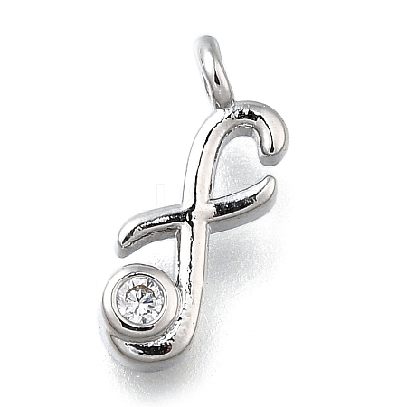 Brass Micro Pave Cubic Zirconia Pendants KK-B132-12P-F-1