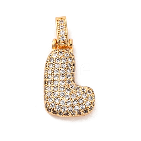 Brass Micro Pave Cubic Zirconia Pendants KK-C076-29L-G01-1