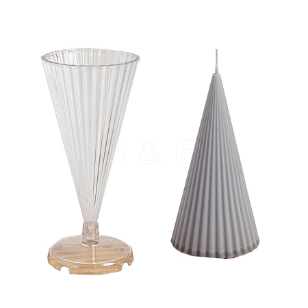 Toothed Pattern Cone Shaped Candle Plastic Mold PW-WGF50F1-01-1