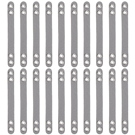 20Pcs Imitation Leather Bag Webbing Straps with Silver Color Plated Metal Eyelets for Bag Accessories DIY-NB0016-35B-1
