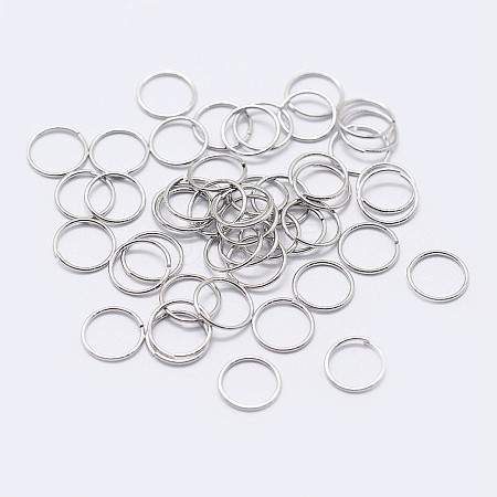 Anti-Tarnish Rhodium Plated 925 Sterling Silver Open Jump Rings STER-F036-02P-1x5mm-1