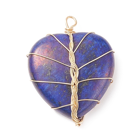 Natural Lapis Lazuli Pendants PALLOY-JF01653-03-1