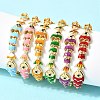 Brass Micro Pave Cubic Zirconia Link Chain Bracelets for Women BJEW-H639-01G-1