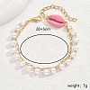 Imitation Pearl & Shell Charm Anklets KO9464-1