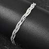 304 Stainless Steel Interlocking Herringbone Chain Bracelet for Women BJEW-K240-08B-P-1