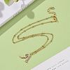 Brass Micro Pave Clear Cubic Zirconia Initial Pendant Necklaces NJEW-JN03461-2