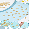 40Pcs Brass Bead Caps KK-LP0001-55-3