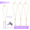 4Pcs Brass Round Ball Cable Chain Necklace Making NJEW-TAC0019-3