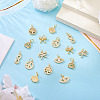 16Pcs 8 Styles Brass Micro Pave Cubic Zirconia Pendants KK-TA0002-30-4