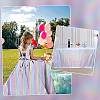 Rainbow Color Polyester Fabric DIY-WH0430-671-6