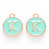 Golden Plated Alloy Enamel Charms X-ENAM-S118-05K-1