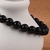 Natural Obsidian Beaded Stretch Bracelets BJEW-Q692-12-8mm-3