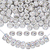 Handmade Polymer Clay Rhinestone European Large Hole Beads with Silver Color Plated Brass Cores FPDL-PA0001-02B-1