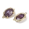 Natural Amethyst Faceted Oval Links G-B126-07G-05-2