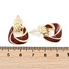 Brass Enamel Stud Earrings EJEW-P301-08G-5