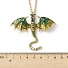 Alloy Enamel Dragon Pendant Necklaces NJEW-V005-01AG-02-3