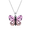 Butterfly Resin Pendant Necklaces PW-WG40B23-07-1