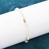 Brass & Natural Pearl Round Beaded Bracelets for Women BJEW-D366-02G-2