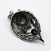 Retro Men's 304 Stainless Steel Steel Big Wolf Head Pendants STAS-O044-52A-2