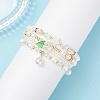 4Pcs 4 Styles Shell Pearl Round Beads Stretch Bracelets BJEW-JB12098-1