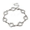 304 Stainless Steel Flower Link Chains Bracelets for Men & Women BJEW-D042-42P-4