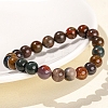 Natural Green Ocean Agate Round Stretch Bracelets for Women PW-WG91270-02-3