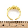 Brass Micro Pave Clear Cubic Zirconia Cuff Rings for Women RJEW-Q009-04G-3