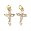 Brass Micro Pave Cubic Zirconia Pendants KK-Q068-49A-G-1