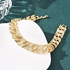 Geometric Brass Micro Pave Clear Cubic Zirconia Link Chain Bracelets for Women BJEW-F530-05G-5