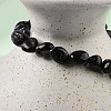 Natural Black Tourmaline Bead Stretch Bracelets X-BJEW-K213-36-4