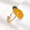 Adjustable 304 Stainless Steel Enamel Cuff Rings for Women RJEW-B152-01G-03-3