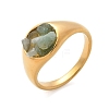 Round Natural Aquamarine Chips Finger Rings RJEW-D303-03G-02-4