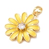 Brass Micro Pave Clear Cubic Zirconia Pendants KK-E803-02G-A-2