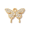 Brass Micro Pave Clear Cubic Zirconia Charms KK-M294-22G-1