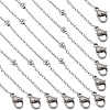 SUNNYCLUE 12Pcs 304 Stainless Steel Satellite Chain Necklaces Set NJEW-SC0001-14A-1