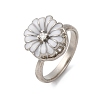 Brass Micro Pave Cubic Zirconia Rotating Finger Rings RJEW-S636-04P-4