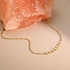 304 Stainless Steel Micro Pave Cubic Zirconia Paperclip Chains Necklaces for Women SA-CBA4051-12G-1