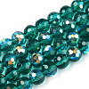 Transparent Electroplate Glass Beads Strands EGLA-TAC0006-05C-1
