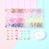 648Pcs 24 Styles Frosted Baking Paint Crackle Glass Beads with Glitter Powder DGLA-FS0001-12-8