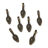 Tibetan Style Alloy Glue-on Flat Pad Bails TIBEP-Q064-183AB-NR-3