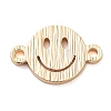 Brass Laser Cut Smiling Face Connector Charms KK-U028-05G-1