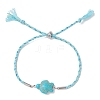 3Pcs Dyed Synthetic Turquoise Silder Bracelets BJEW-JB13263-3
